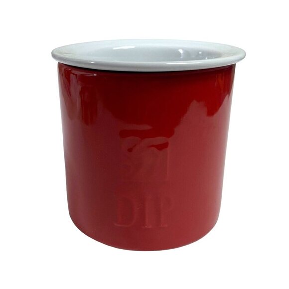 Gourmet Du Village Bistro Collection Dip Chiller Cranberry Red Porcelain - Picture 1 of 6